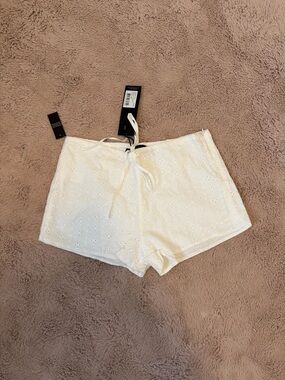 Lioness White Eyelet Tie Shorts